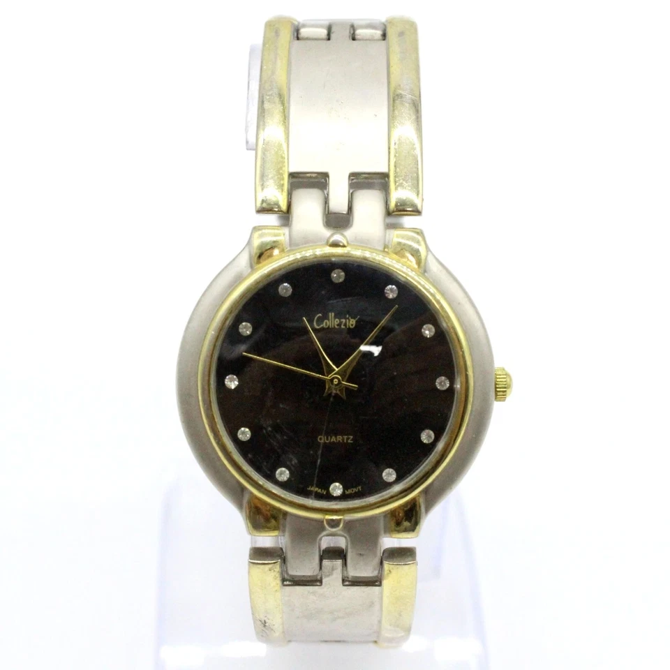 Vintage Collezio Watch Women's Casual Stainless Steel Silver Tone Black Dial Foto 2 de 4