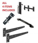 BLACK GARDEN GATE LATCH ACCESSORIES FULL SET OF 4 ITEMS
