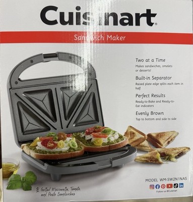 Cuisinart Sandwich Toaster WM-SW2N1NAS Gray Separator & Indicator Lights