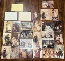 Vintage Victorian Greeting Cards Lot Ephemera Children Christmas Junk Journal