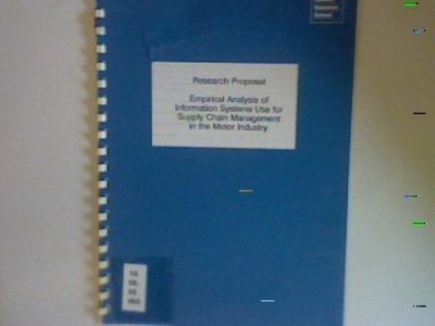 Research proposal: empirical analysis of information systems use for supply chai