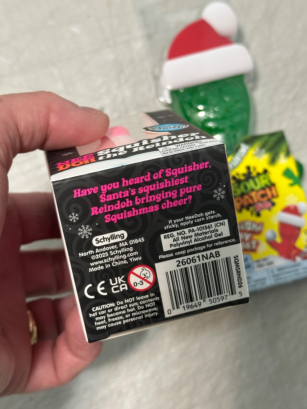 O Ringe Needoh Schylling *ORANGE* NeeDoh Squisher the Reindoh Rare Squishy+Santa Sour ...