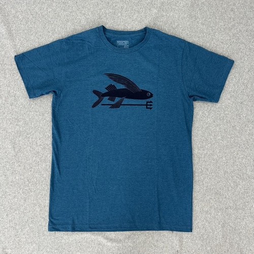 Patagonia Shirt Herren Large Heather Blue Slim Fit Grafik Flying Fish Tee T-Shirt - Bild 1 von 5