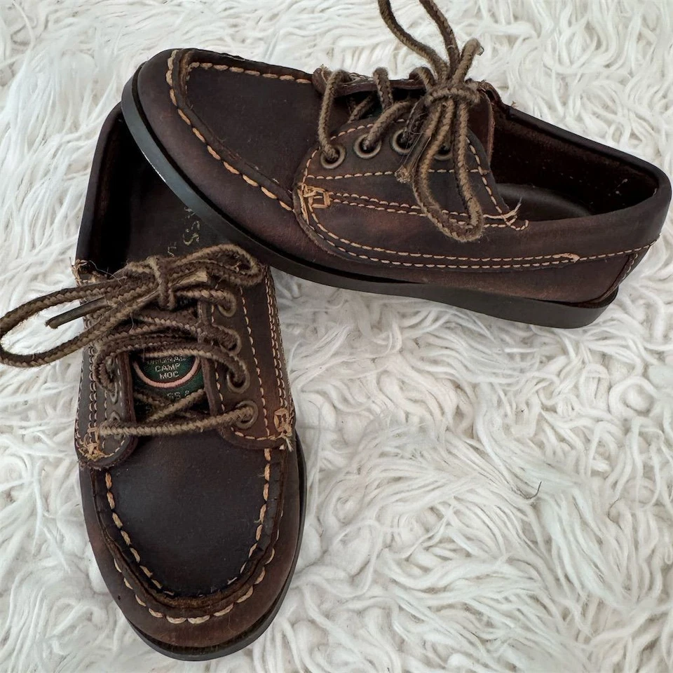 Zapatos informales Bass Classics vintage de cuero marrón para niños talla 10,5 Foto 2 de 4