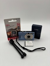 Canon PowerShot SD1100 IS Digital ELPH Camera Blue 8MP w/3x Zoom - Bundle Tested