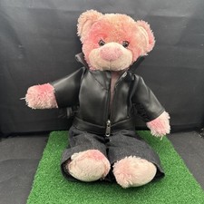 HD Biker Plush Teddy Bear bandana Leather Jacket Denim Pants 17  