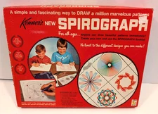 Vintage 1967 Kenner's Spirograph Drawing Set #401 COMPLETE Pens Not Working BLUE