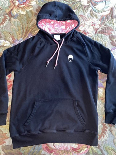 Barstool Sports Pink Whitney Spitting Chiclets Black Hooded Sweatshirt Sz M