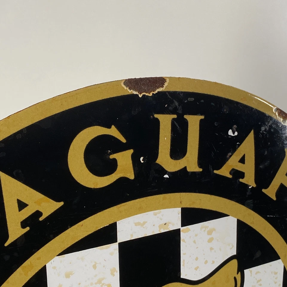 Jaguar Enamel Sign - Ø 30cm (11.8") - Rare Old-Looking Vintage Garage Decoration - Image 2 of 4