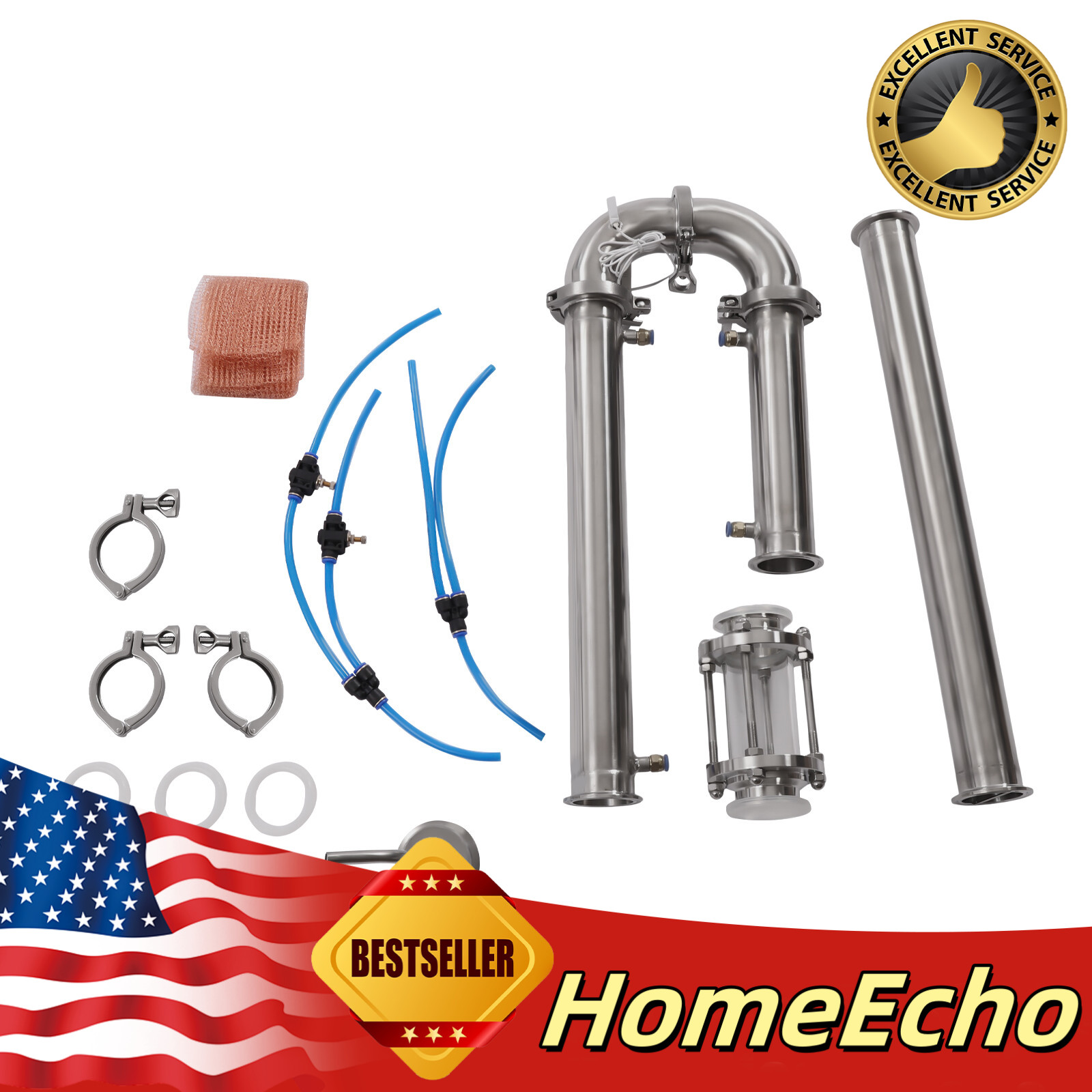 Brew Wine Making Tool 2" in Stainless Still Moonshine Reflux Distilling Column
