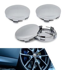 4 PCS Car Wheel Center Caps, 60mm ABS Hub Caps, Snap-in Anti-Falling Silver