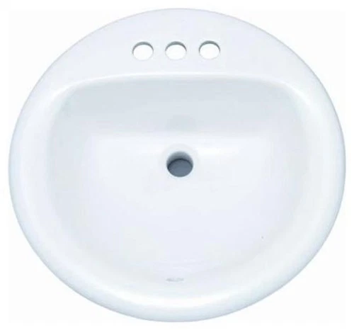 PROFLO PF194R Rockaway 19" Circular Vitreous China Drop In - Off White - Picture 2 of 6