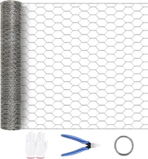 Chicken Wire Fencing 16.9 Inch X 49.2 Ft, Metal Chicken Wire Fencing Mesh for Cr