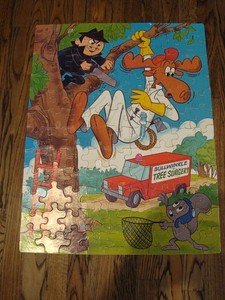 Vintage 1982 Bullwinkle Jigsaw Puzzle Whitman #4605-25  100 Pc  Complete