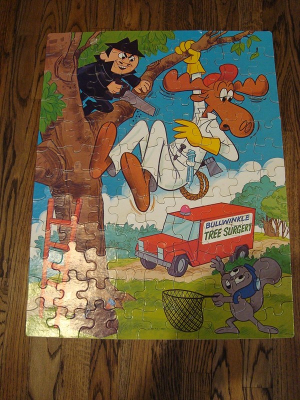 Vintage 1982 Bullwinkle Jigsaw Puzzle Whitman #4605-25  100 Pc  Complete