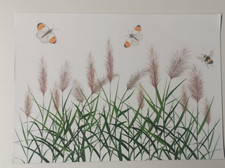 Fensterbild Pampasgras Biene Fensterbilder Fenstersticker Fensterdeko Gras