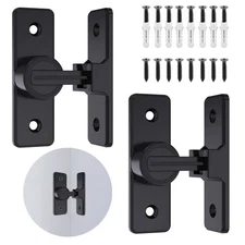 2 Pack Barn Door Lock Hardware, 90 Degree Heavy Duty Thickened Flip Door Latc...