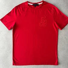 Shanghai Tang Dragon Embroidery Red T-shirt