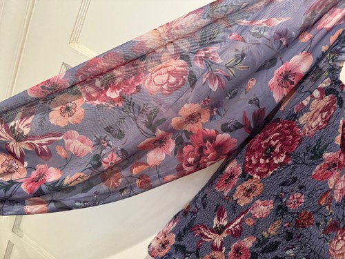 Anthropologie Rouen Top Long Sleeve Purple Floral Size L - Picture 3 of 5