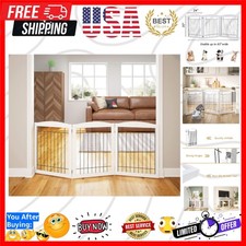 72 Extra Wide Dog gate for The House, Doorway, Stairs, Freestanding Foldable...