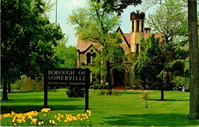 1968 Somerville NJ Municipal Building Lord Mansion Gothic Revival Postcard