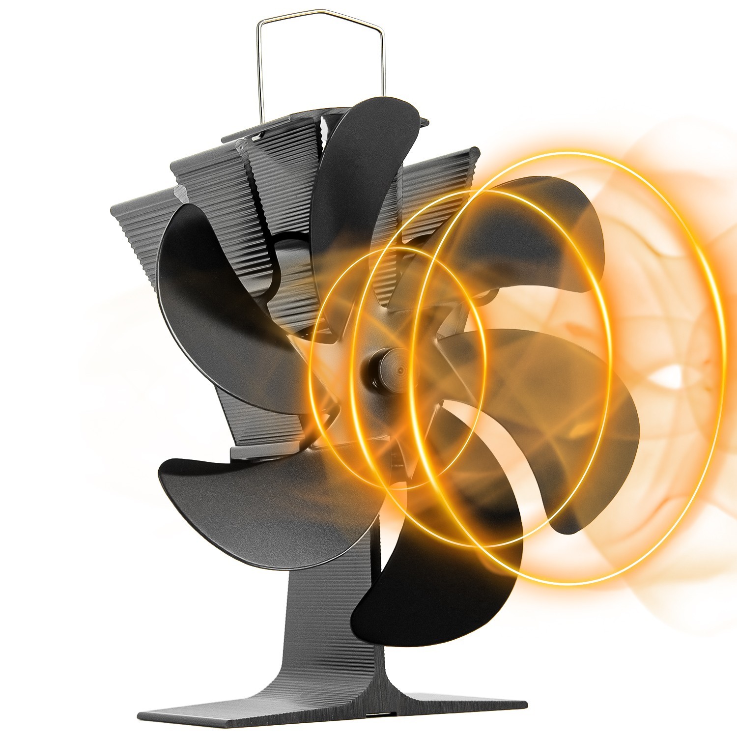 6 Blade Fireplace Wood Stove Fan  Heat Powered Induction Silent ECO for Heater
