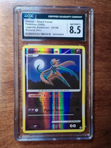 CGC 8.5 Deoxys - Attack Forme Reverse Holo 24/146 Legends Awakened Pokemon 2008