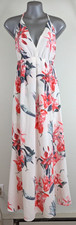 Simplee sz S Halter Maxi Dress long sleeveless tank floral print lined 0257