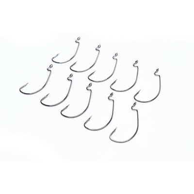 10 Stück Offsethaken Gummifisch Wide Gap Haken Raubfischhaken Jig hook mit Öse