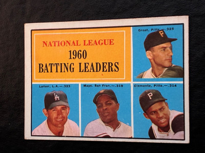 1961 Topps NL Batting Leaders Groat/Larker/Willie Mays/R. Clemente #41 - EX
