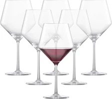 Pure Burgundy Red Wine Glass (Set of 6), Graceful Burgundy Glasses for Red Wine,