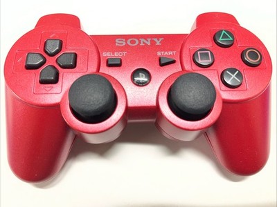 OEM Sony PS3 DualShock 3 Wireless Controller   Red  Pearl Cosmetic Wear Tested