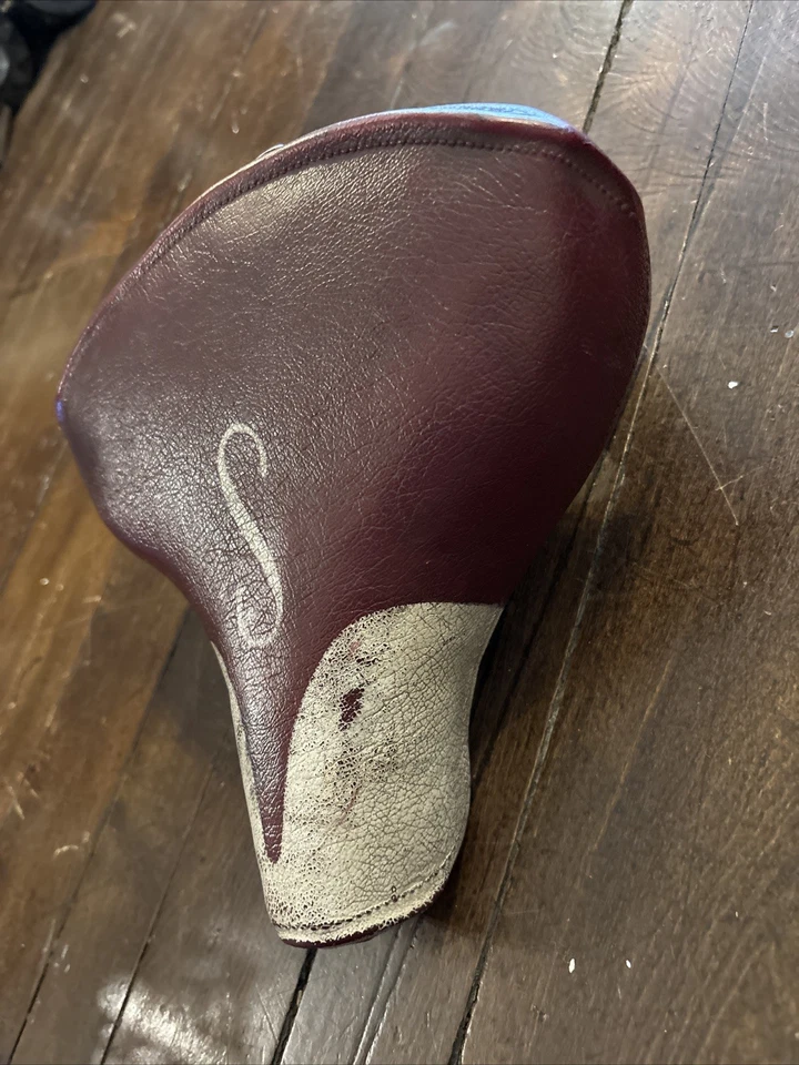 Винтажное седло Schwinn Deluxe бордовые хромированные пружины сиденье S  - Изображение 2 из 4