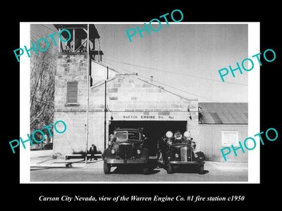 Carson City Nevada The Warren Fire Station c1940 Large Historic Old Photo