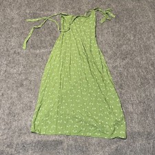 Billabong Womens Viscose Dress Size S Green Floral Boho Tie Around