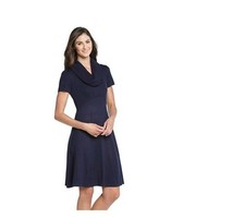 NEW Jessica Howard Women Medium/ Navy/ Cowlneck Short Sleeve Sweater Dress ($98)
