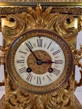 Antique FRENCH Victorian BEAUTIFUL BRASS Clock BY MOUGIN: 1880 NEWLY ON SALE!!!