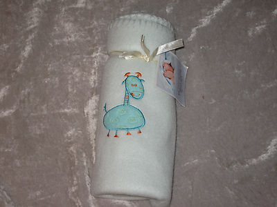 Cute Embroidered Fleece Baby Blanket Fish Lion Giraffe Elephant Infant NEW!