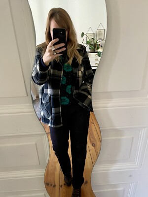 Vintage Wool Plaid Winter Coat Fully Lined- Size M/38 EUR