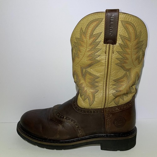 Justin Stampede Cowboy Boots Size 10.5 EE White Style WK4660 - Picture 3 of 15