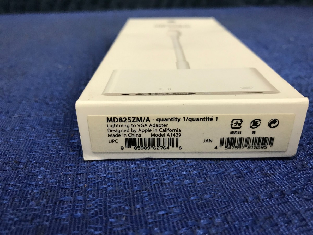 Brand New Apple Lightning to VGA Adapter Genuine OEM MD825ZM
