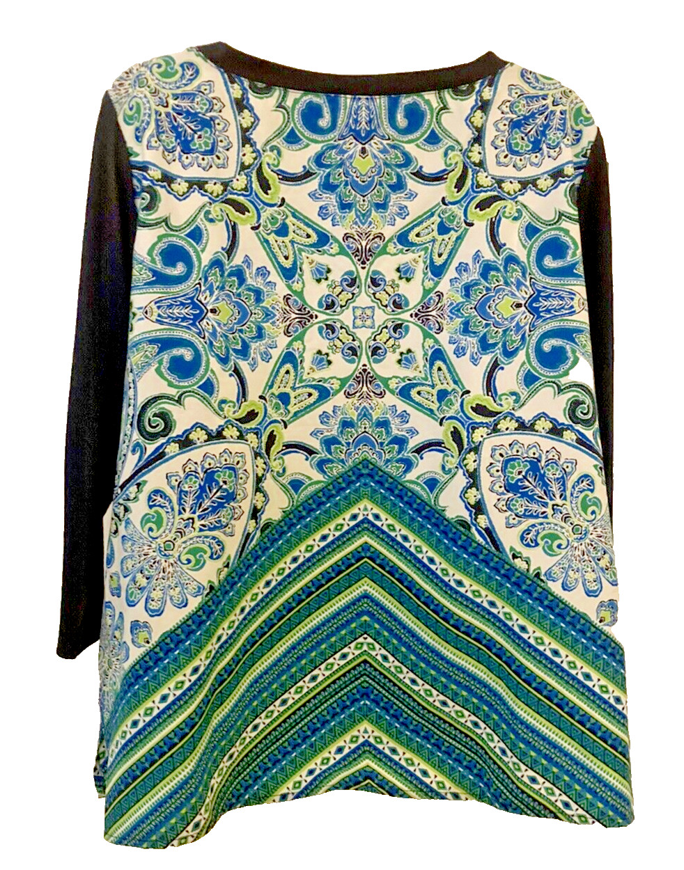 Ruby Road Pullover Tunic Top sz PL Multi Blue Tea… - image 2