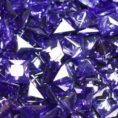 50 Pcs Natural CERTIFIED  Tanzanite Purple Square Cut Loose Gemstone 5x5 mm Lot