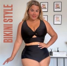 Women's Two Piece Swimsuits Plus Size High Waist Bikini Set NEW