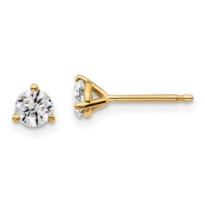14K Gold Lab-Created Diamond 1/2ctw Certified VS/SI, D E F, 3 Prong Earrings