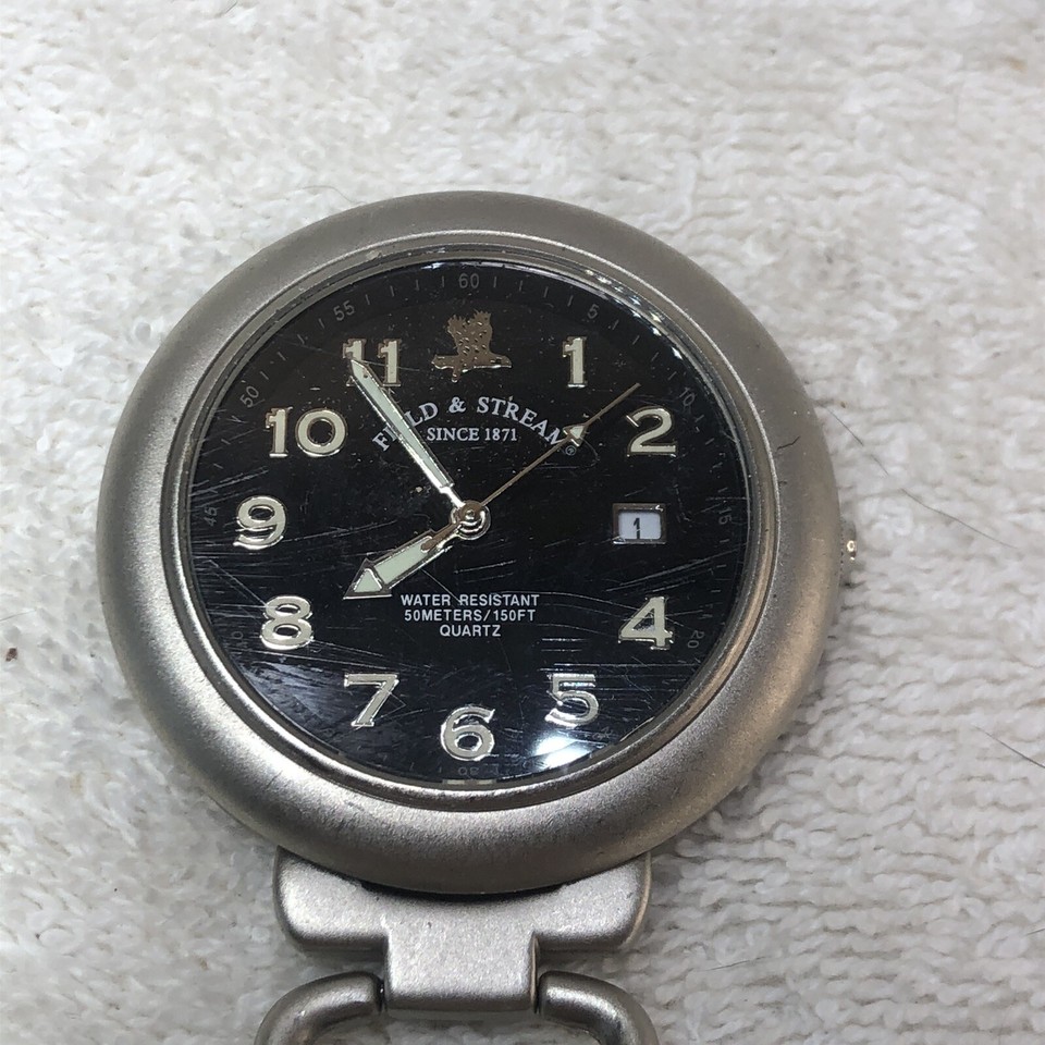 Field And Stream Pocket Watch F18F0BBBK 50 Meters/150 Ft Japan Movement