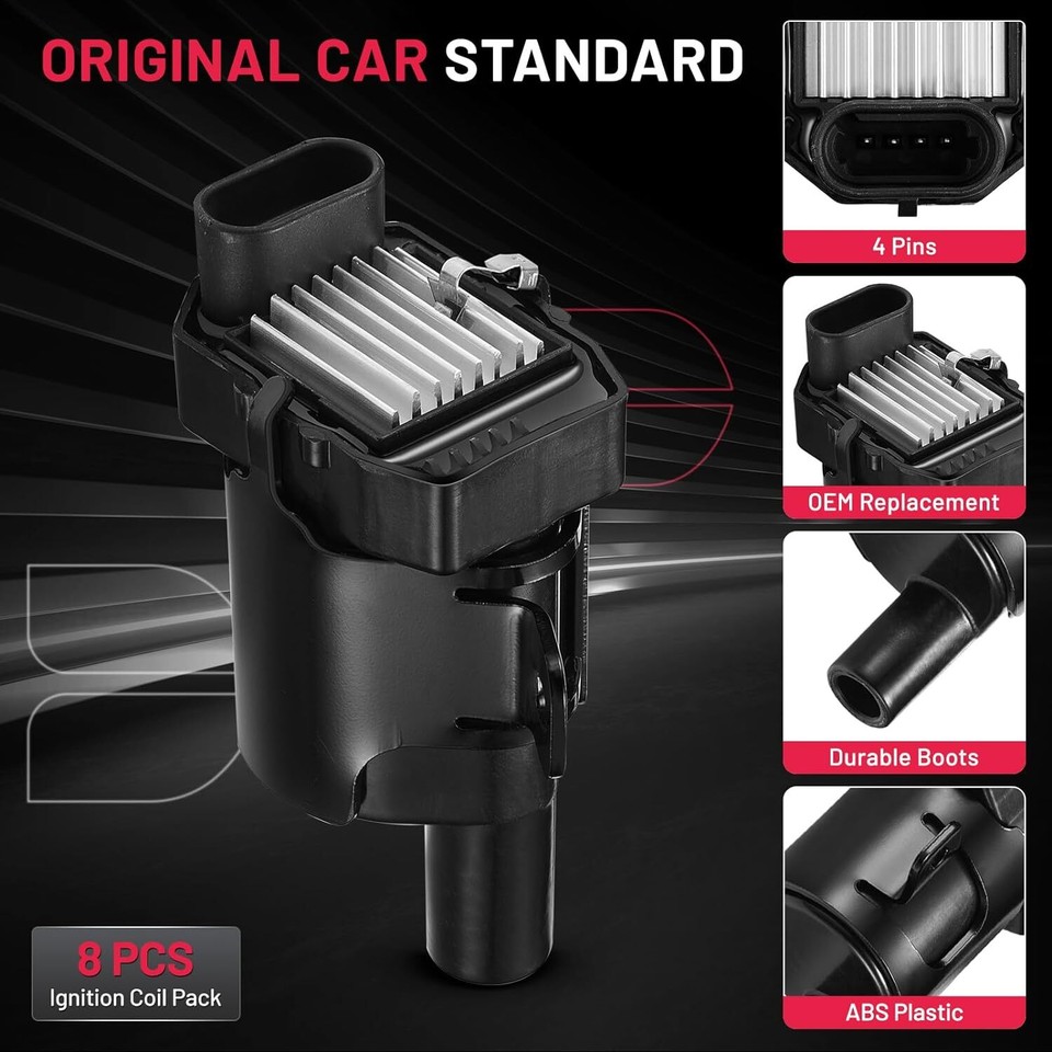 Yoshi Motors Pack Of 8 Ignition Coil And Spark Plug With Wireset Replacement For - View #5