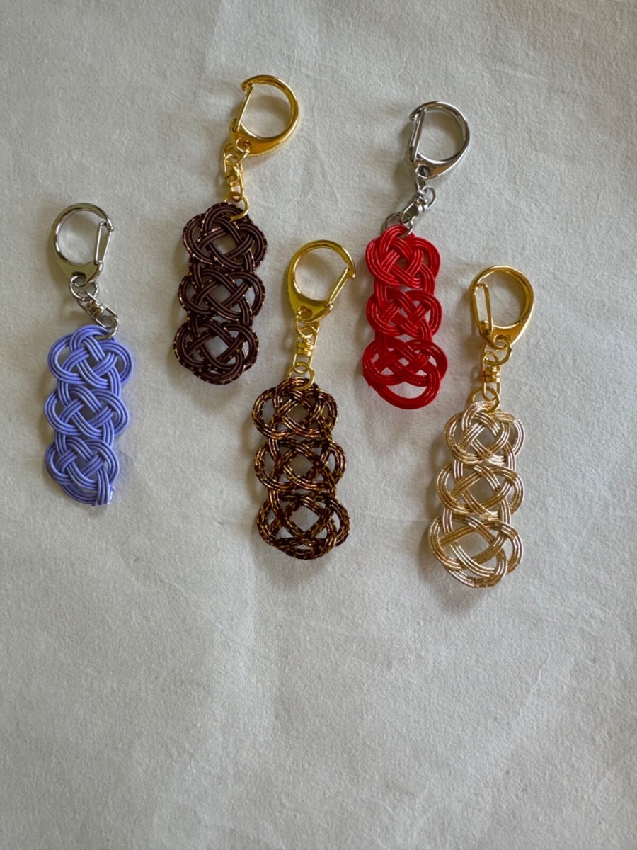 Handmade Mizuhiki Awaji short Knot Keychain Japanese Traditional