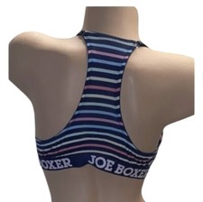 JOE BOXER Silky Soft Striped Front Closure Nylon Bra Womens 38C NOS