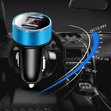 Car Cigarette Charger Lighter Digital 12V/24V Dual Ports 3.1A USB LED Voltmeter